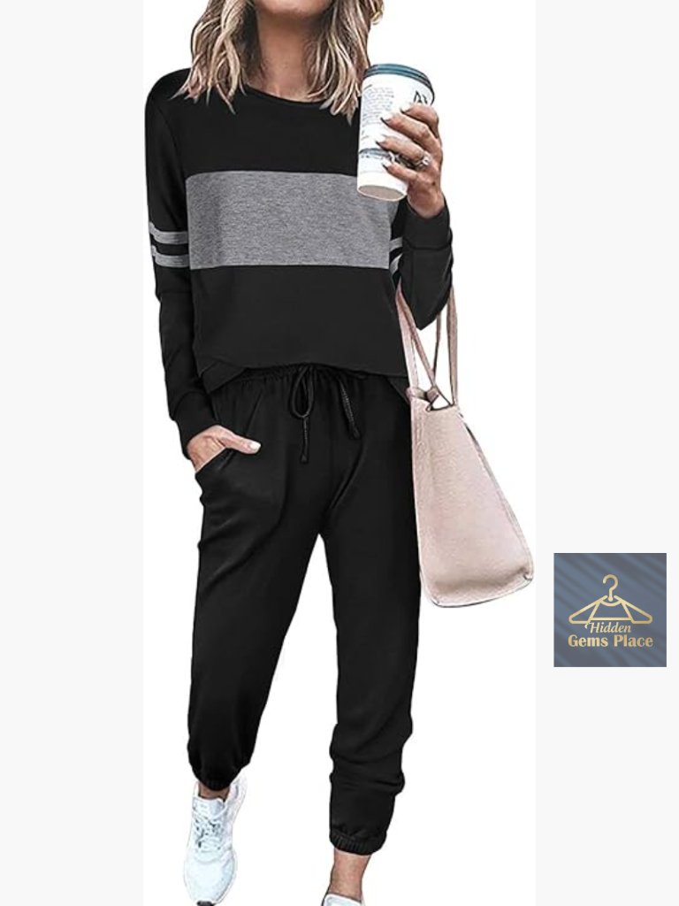 Medium Women's 2-Piece Lounge Set Long Sleeve Sweatpants Active Wear